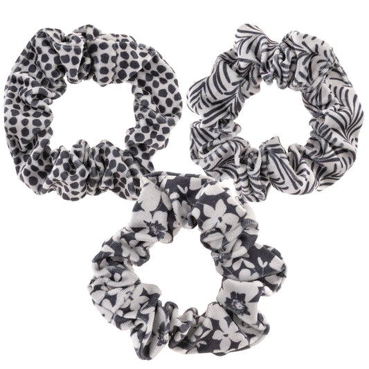 Ink Floral Velvet Scrunchies