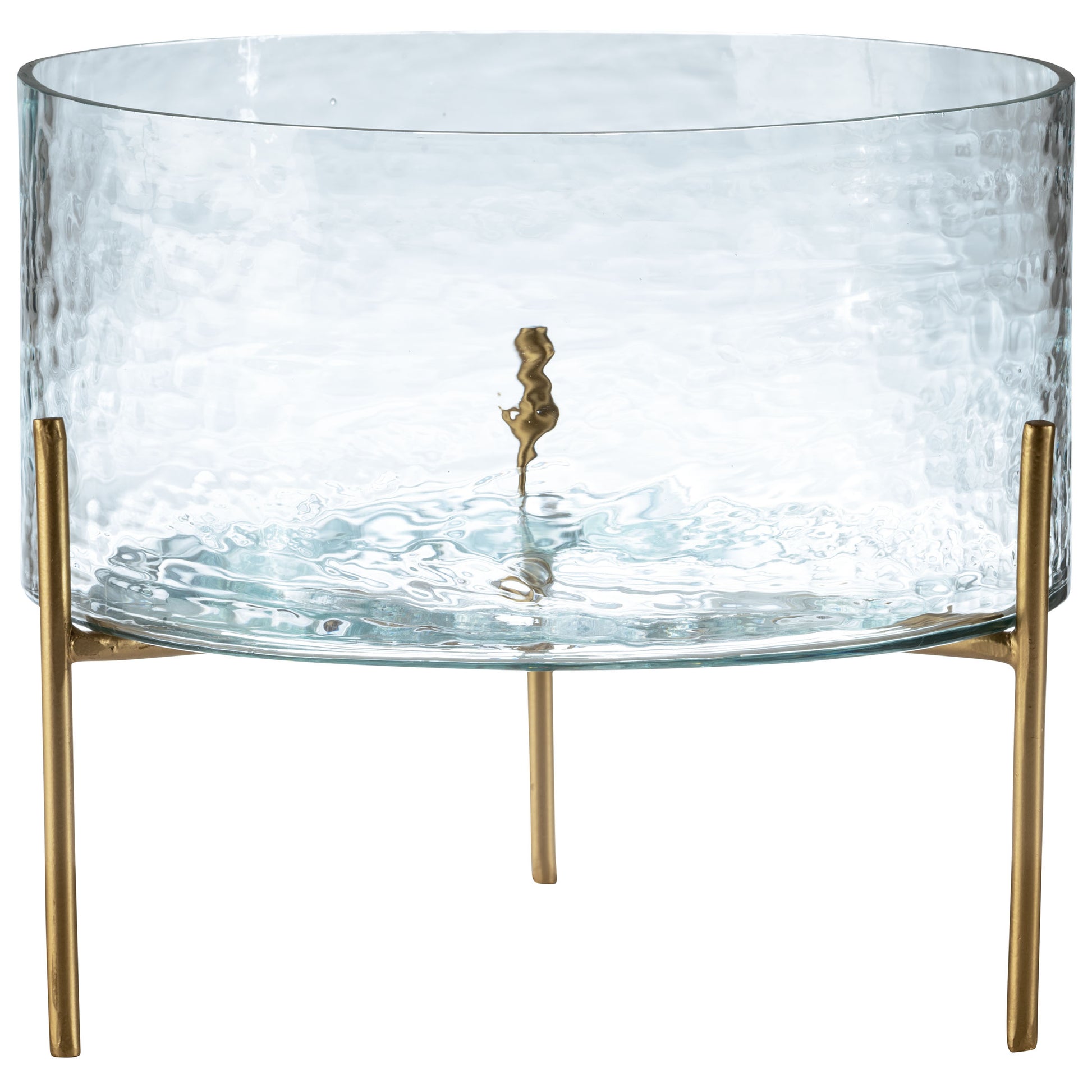 Wide Riley Hammered Glass Hurricane