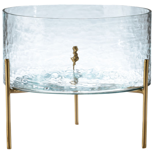 Wide Riley Hammered Glass Hurricane