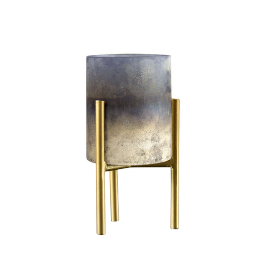 Silver Short Mercury Glass Candle Holder