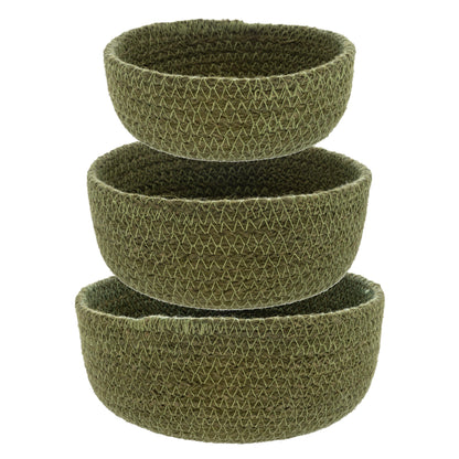 Dark Olive Woven Mini Bowls