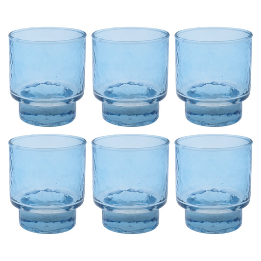 Indigo Set of Six Stacking Glasses