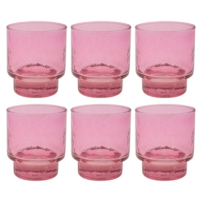 Raspberry Set of Six Stacking Glasses