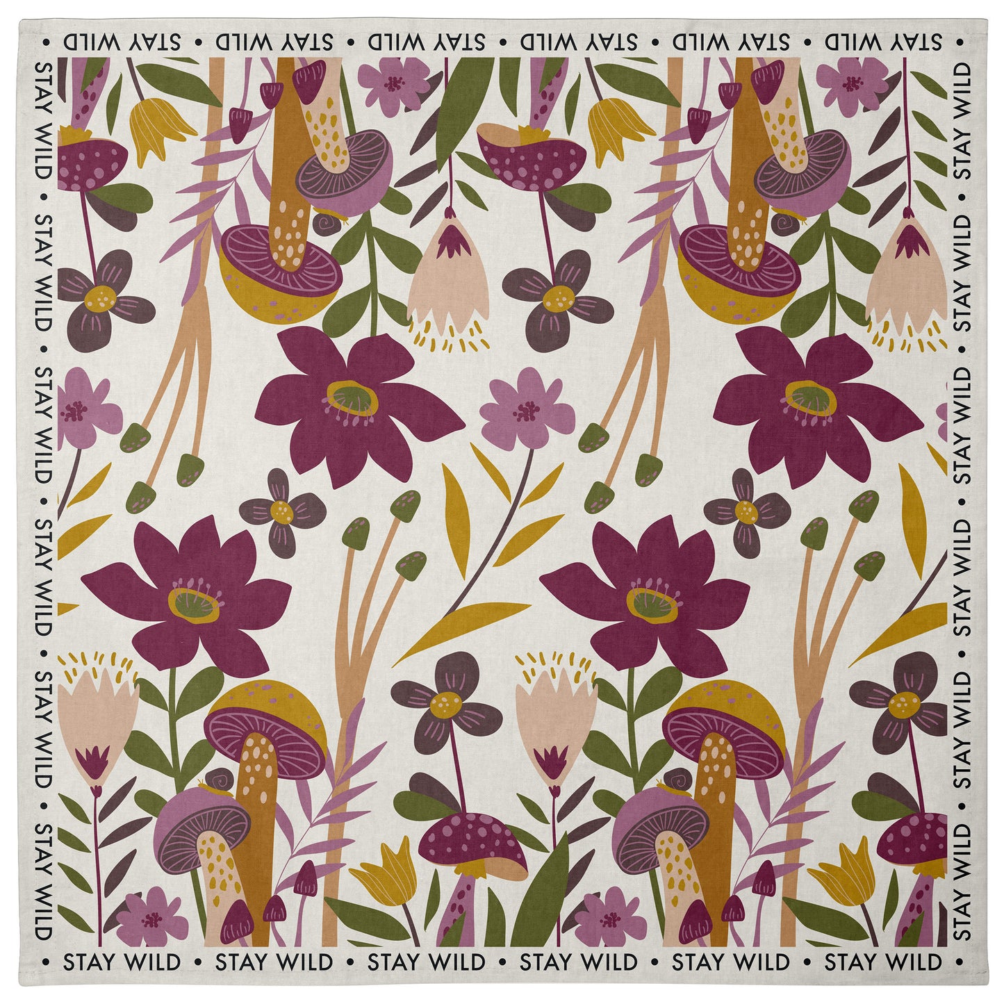 Stay Wild Shelly Tea Towel unfolded view. 