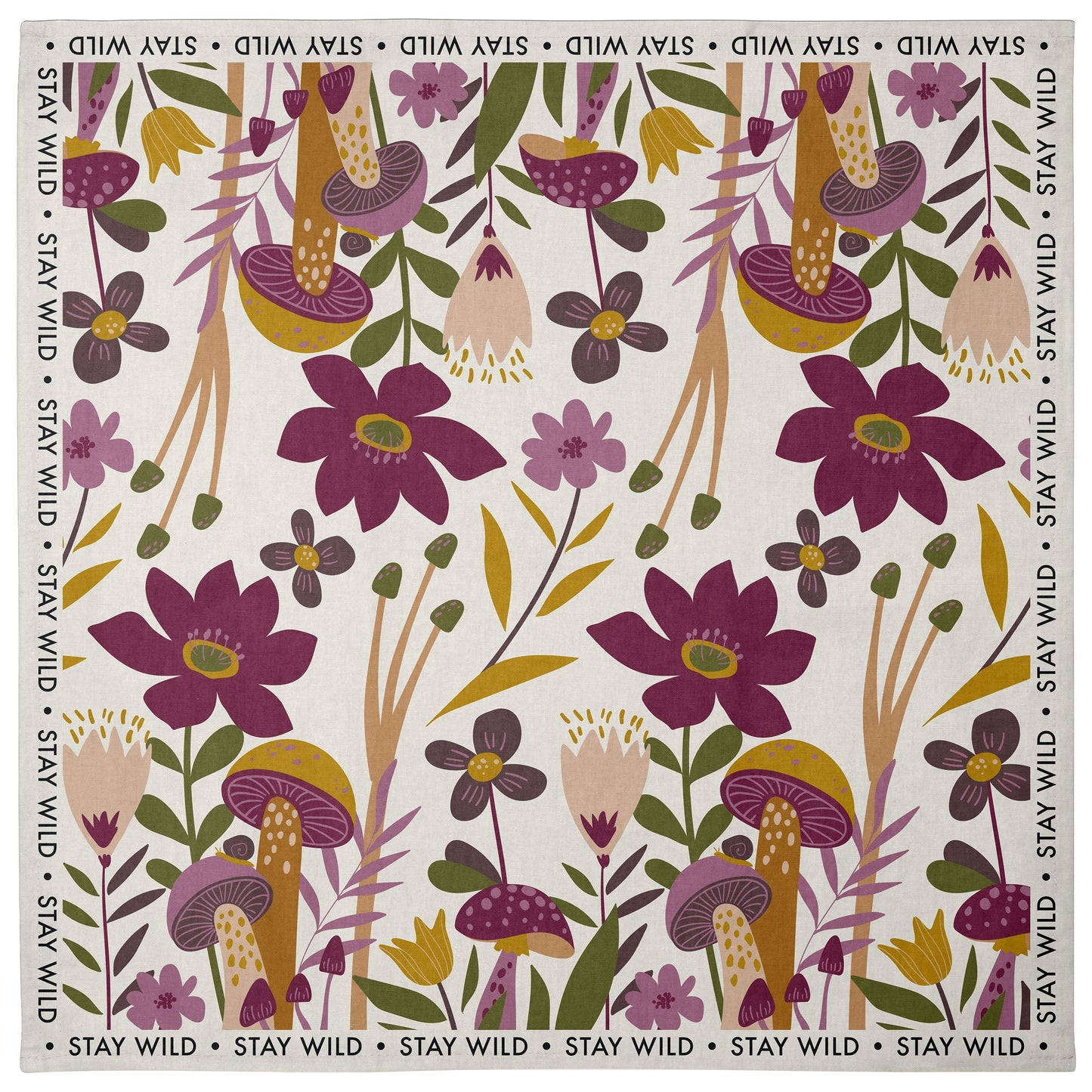 Stay Wild Shelly Tea Towel unfolded view. 