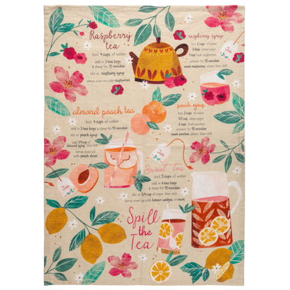 Sweet Tea Tasty Tips Tea Towel unfolded view. 