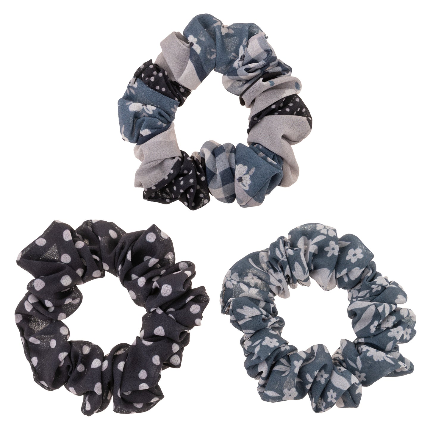 Gray Chiffon Scrunchies