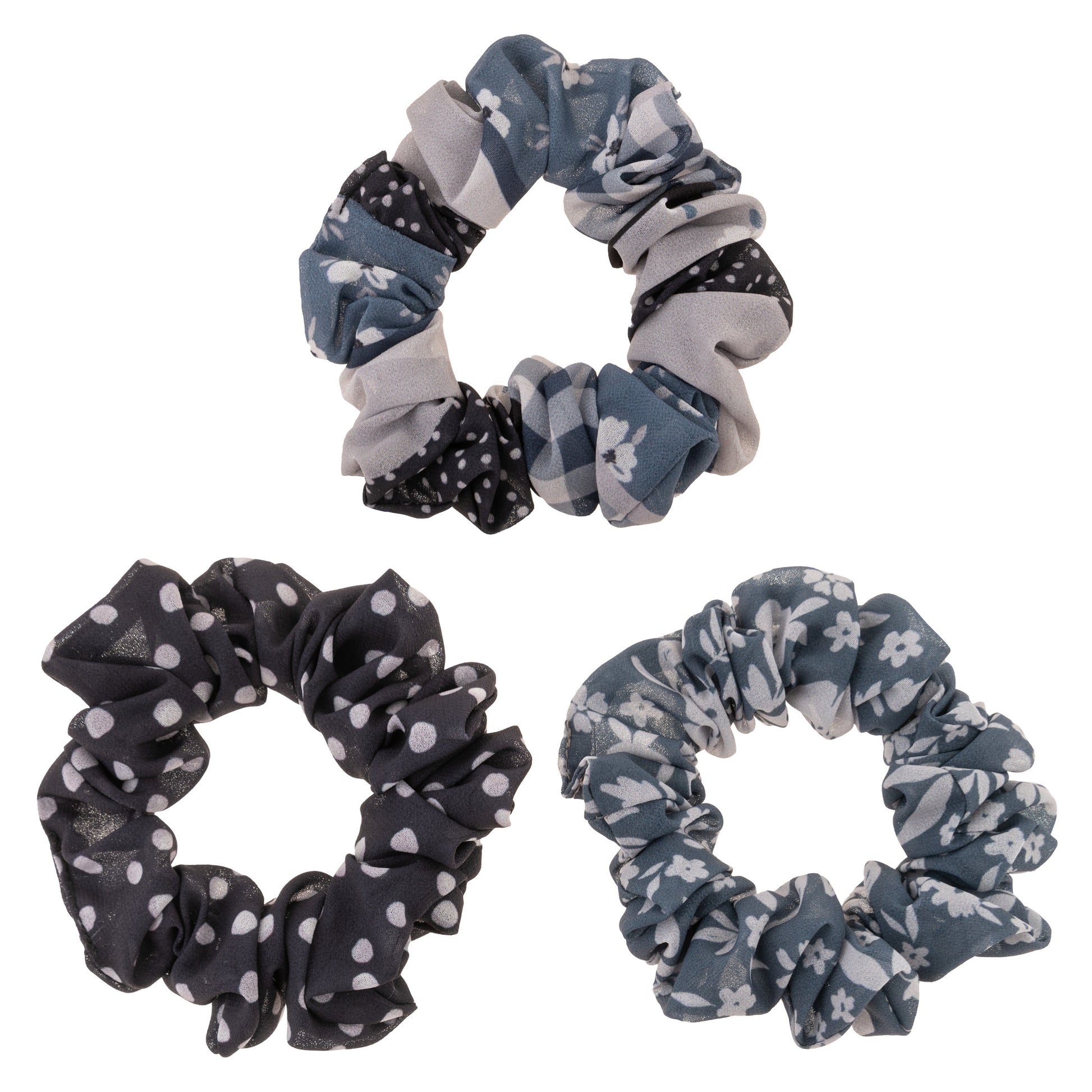 Gray Chiffon Scrunchies