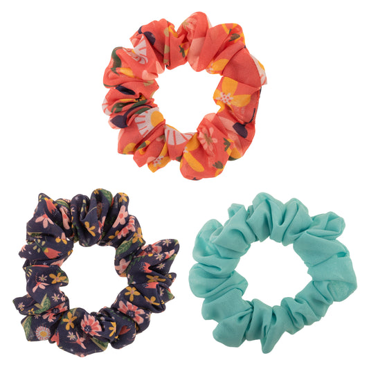 Shelly Floral Chiffon Scrunchies