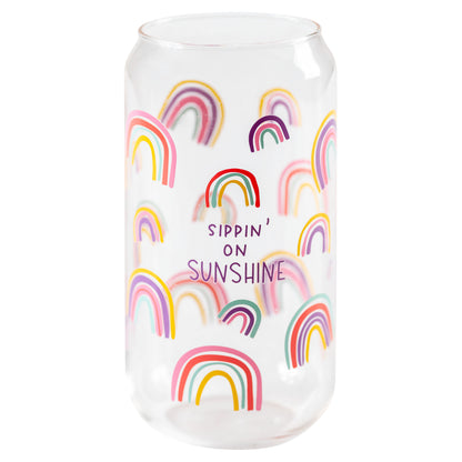 Rainbow Beer Can Glass