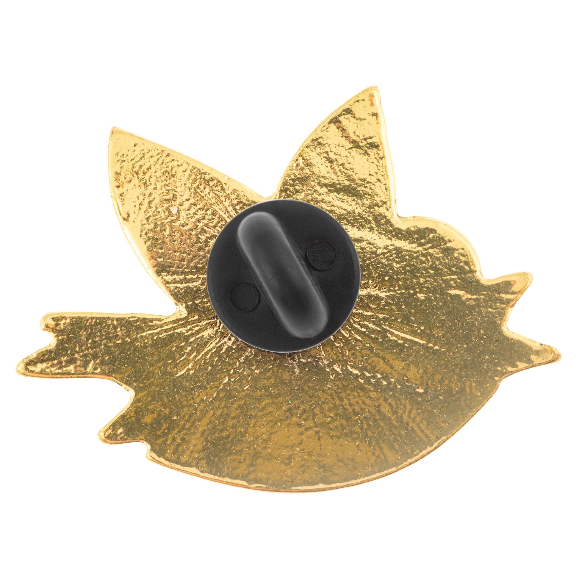 Bird enamel pin backing view. 