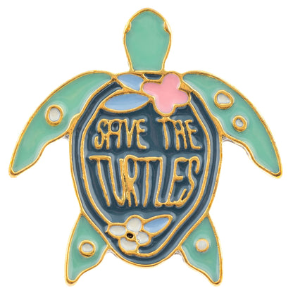 Turtle enamel pink front view. 