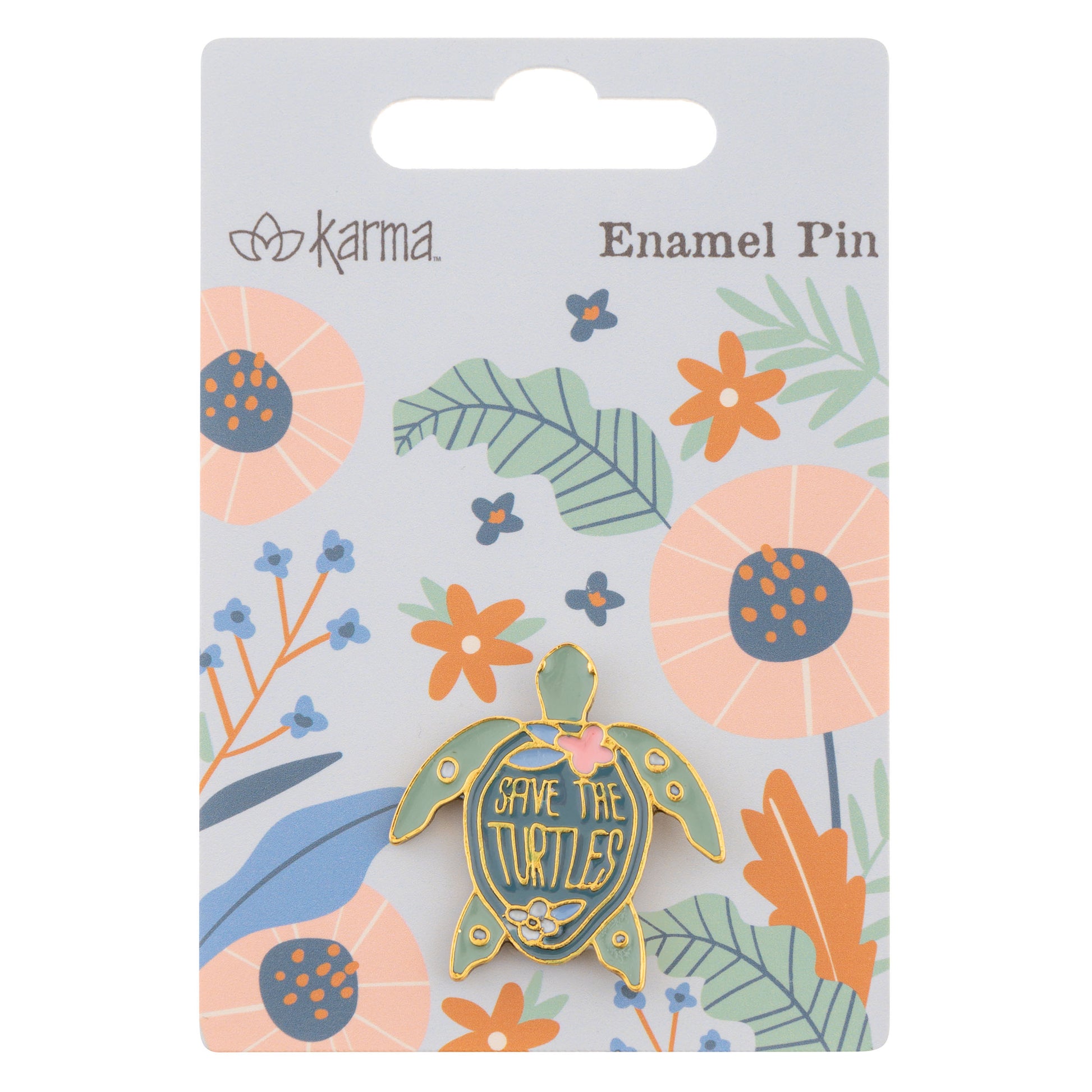 Turtle enamel pink packing view. 