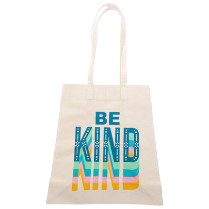Be Kind Canvas Tote Bag back view. 