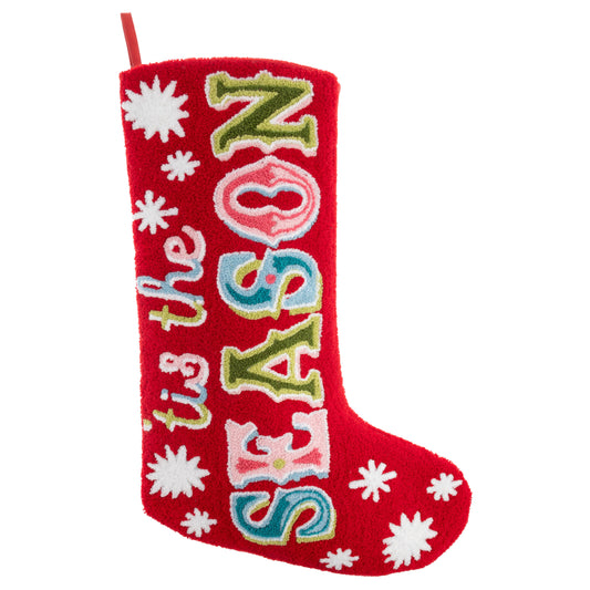 Tis the Season Embroidered Stocking
