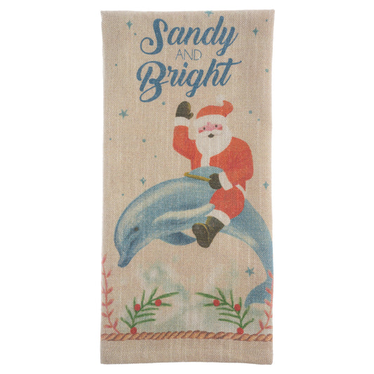 Sandy and Bright Holiday Tea Towel