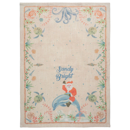 Sandy and Bright Holiday Tea Towel