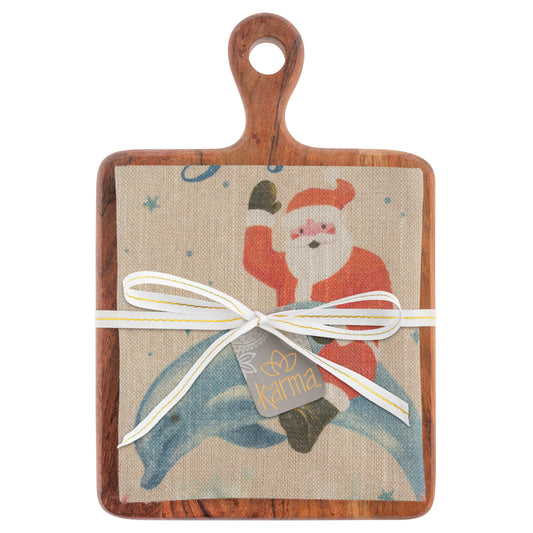 Sandy and Bright Holiday Tea Towel with Cutting Board