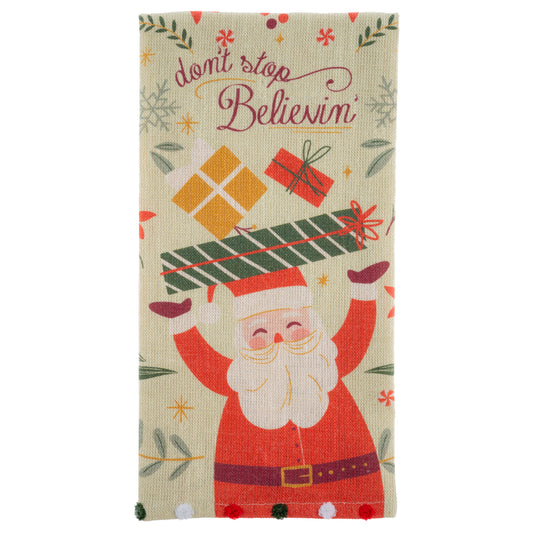 Don't Stop Believin Holiday Tea Towel