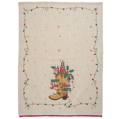 Happy Yeehawlidays Holiday Tea Towel