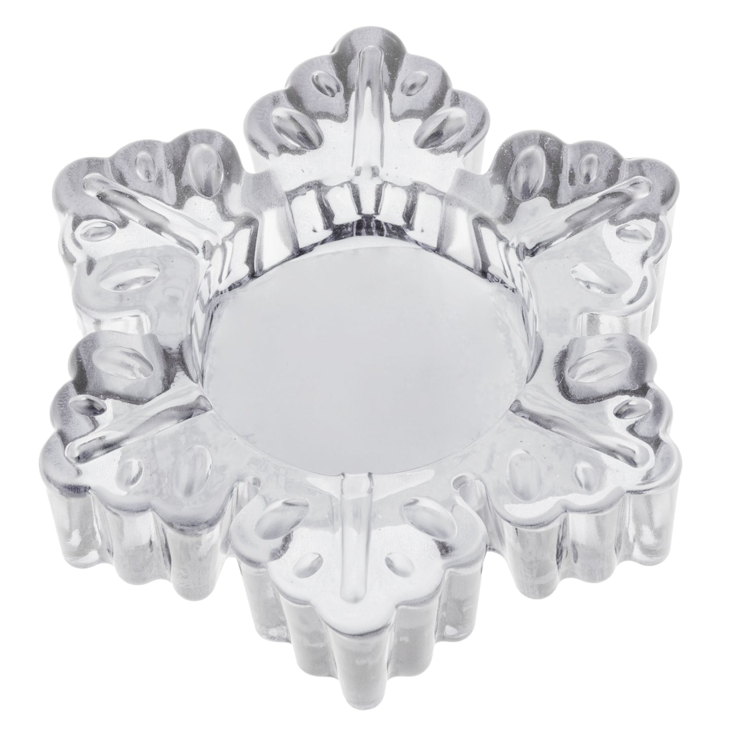 Glass Snowflake Tealight Holder Small, Clear