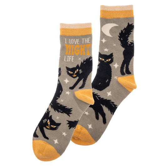 Black Cat Holiday Socks