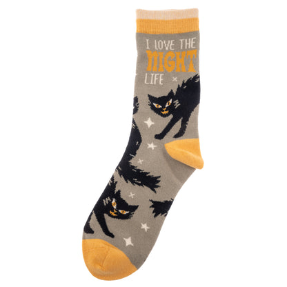Black Cat Holiday Socks