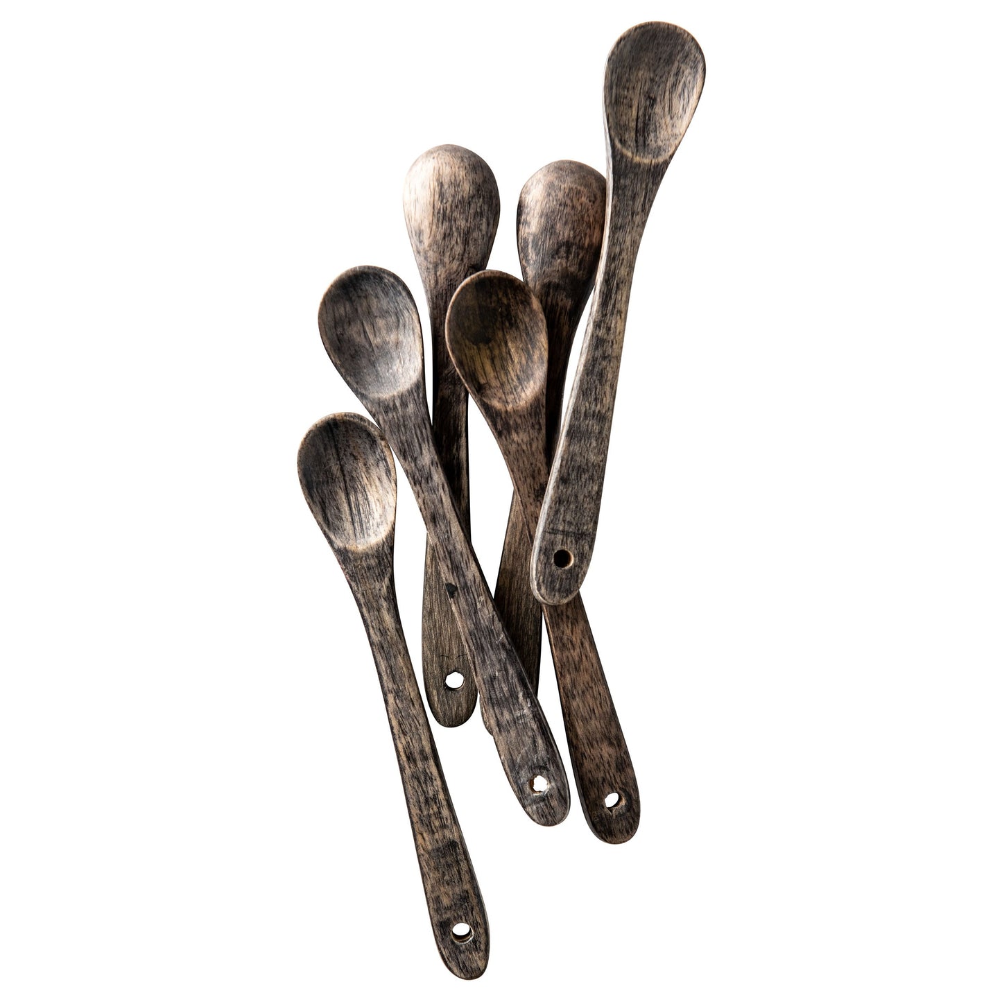 Wood Tasting Spoons on a white background. 