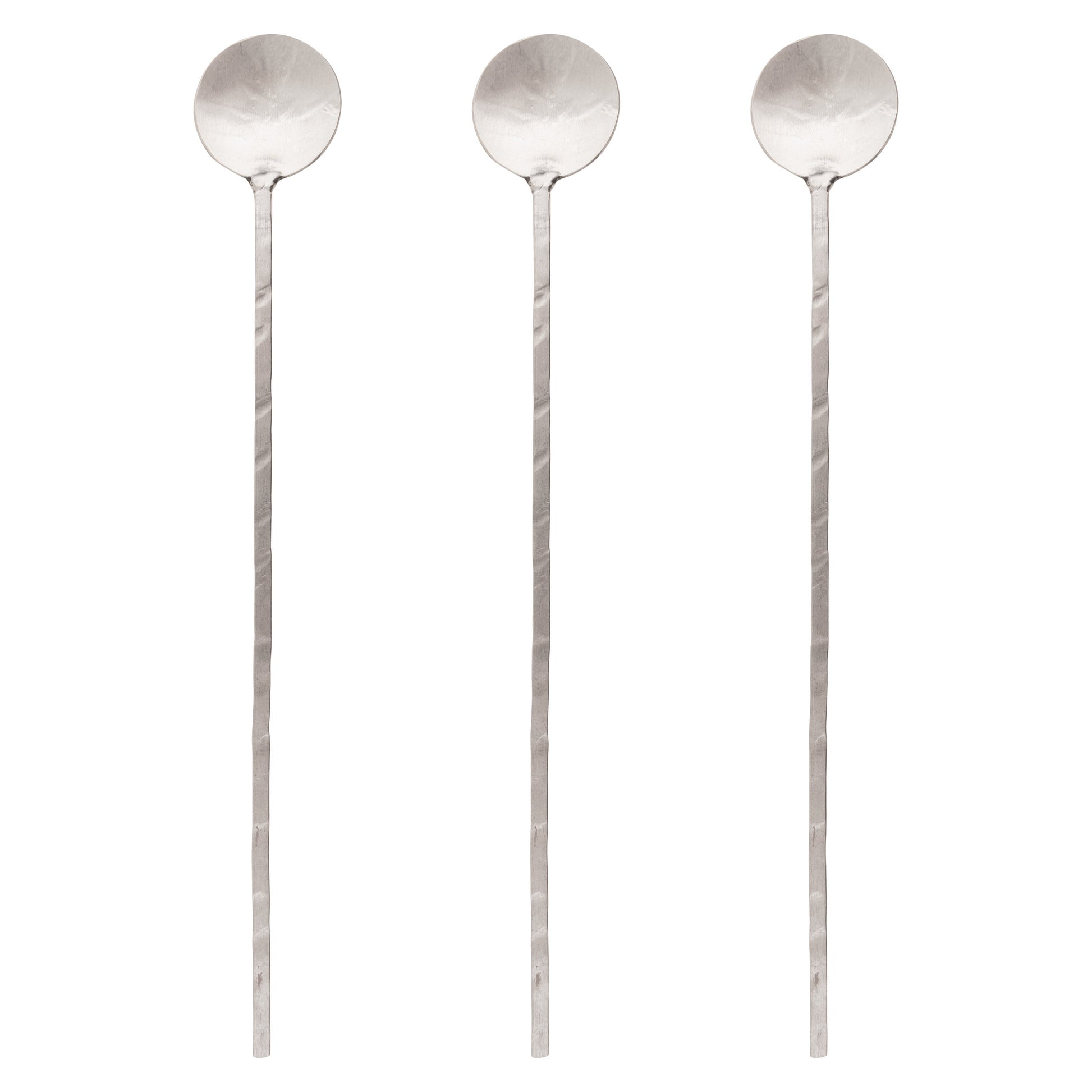 Medium Silver Catalina Stirring Spoons set of three view. 