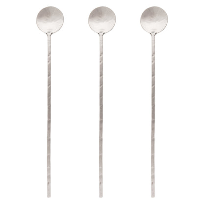 Medium Silver Catalina Stirring Spoons set of three view. 
