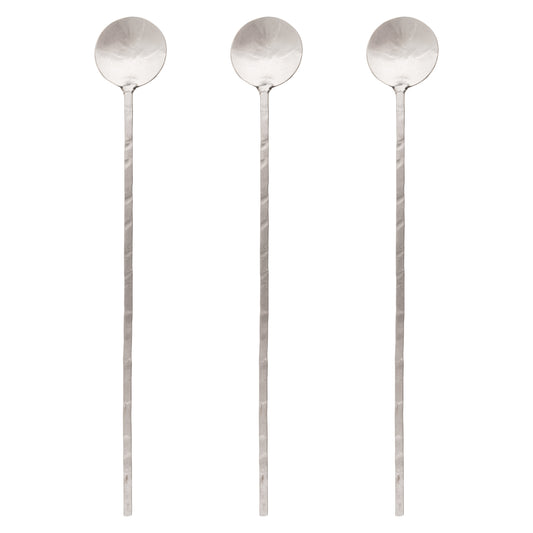 Medium Silver Catalina Stirring Spoons set of three view. 