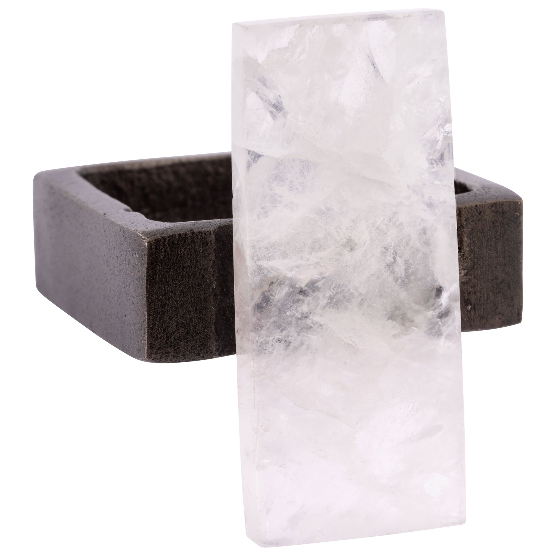 Clear Rock Crystal Napkin Rings individual view. 