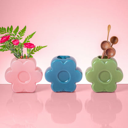 Pink Glass Flower Vase