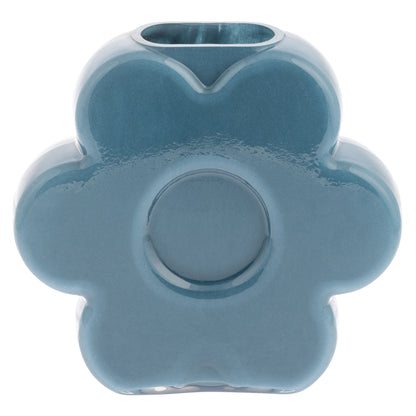 Blue Glass Flower Vase