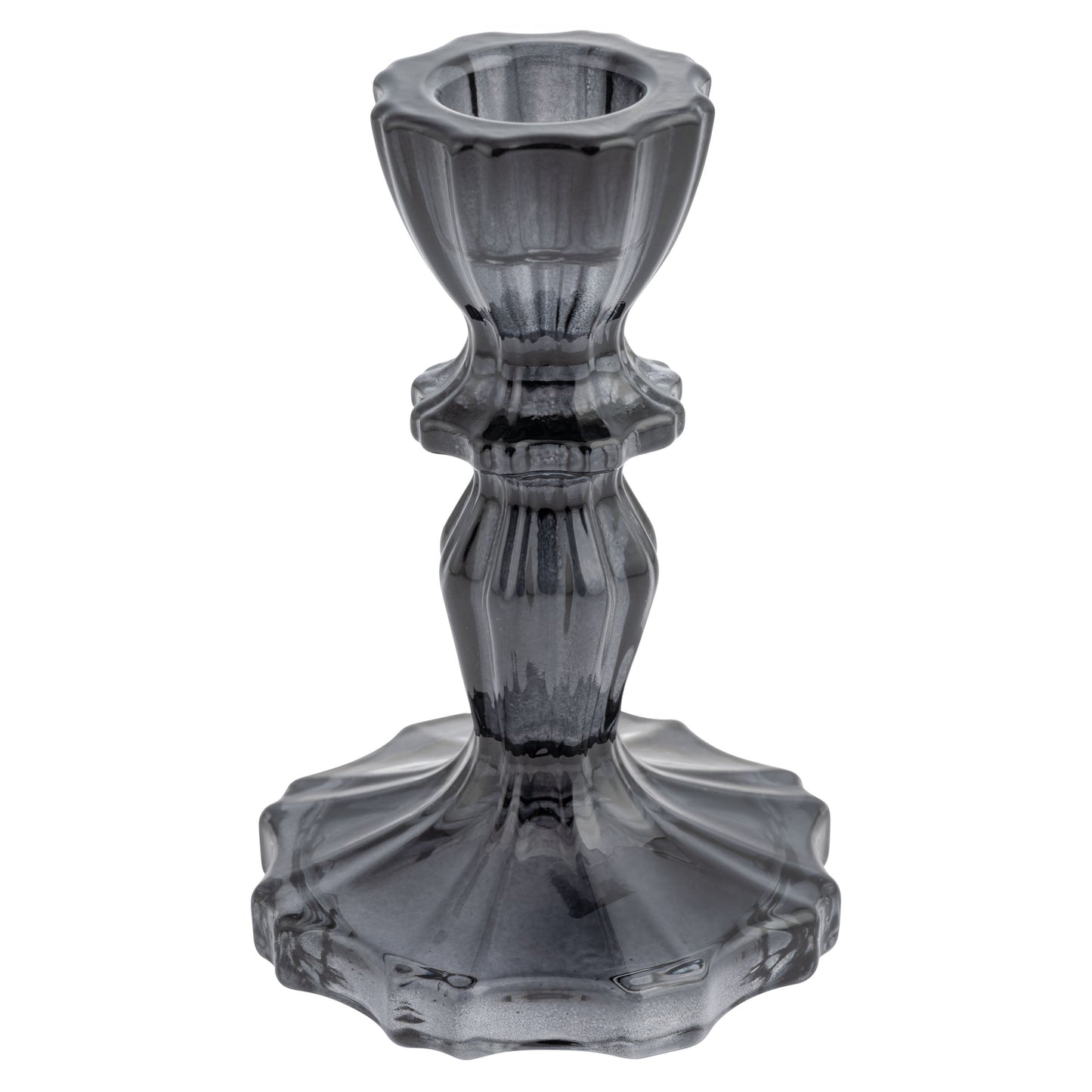 Raven Glass Candlestick Holders