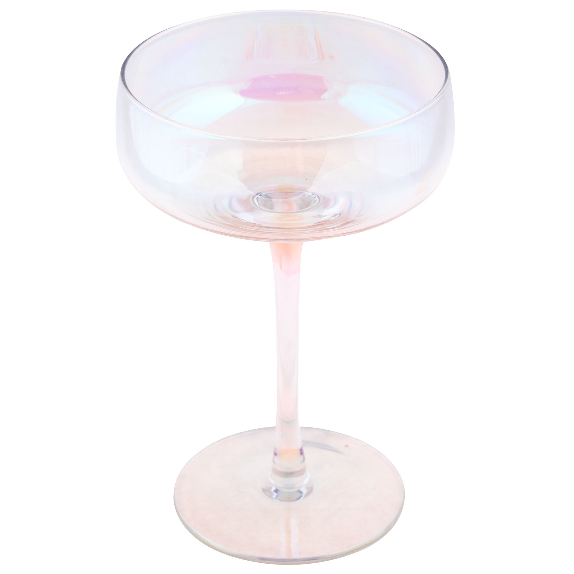 Clear Luster Mid Century Champagne Coupes individual view. 