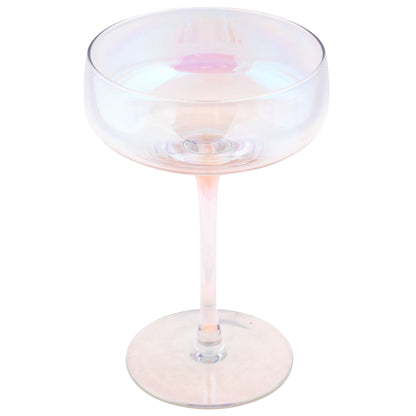 Clear Luster Mid Century Champagne Coupes individual view. 