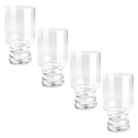 Clear Lexi Collection Café set of four view. 