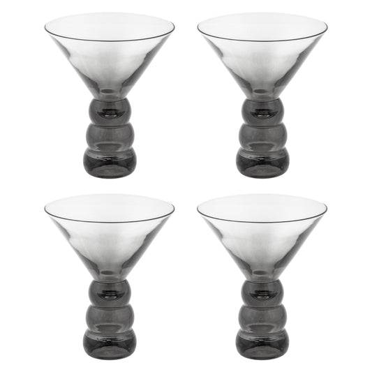Gray Lexi Collection Martini Glass Set of four view. 