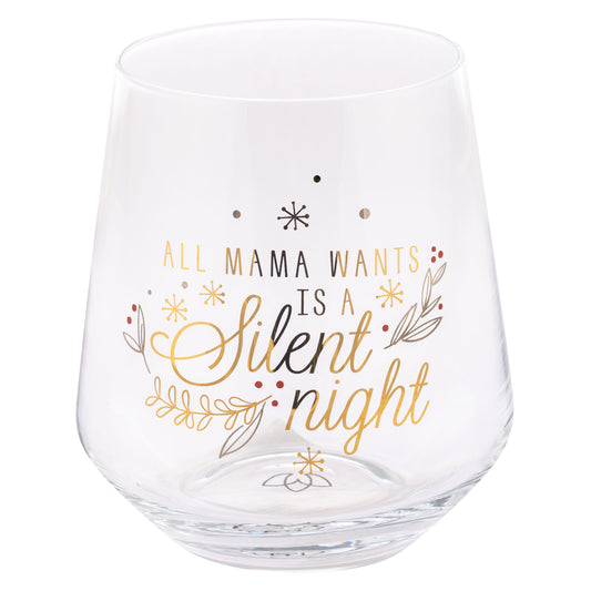 Silent Night Chic Stemless Wine Glasses