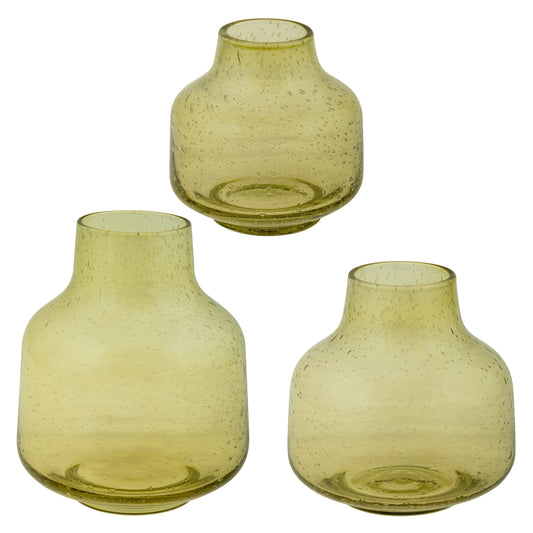 Green Bubble Glass Vase
