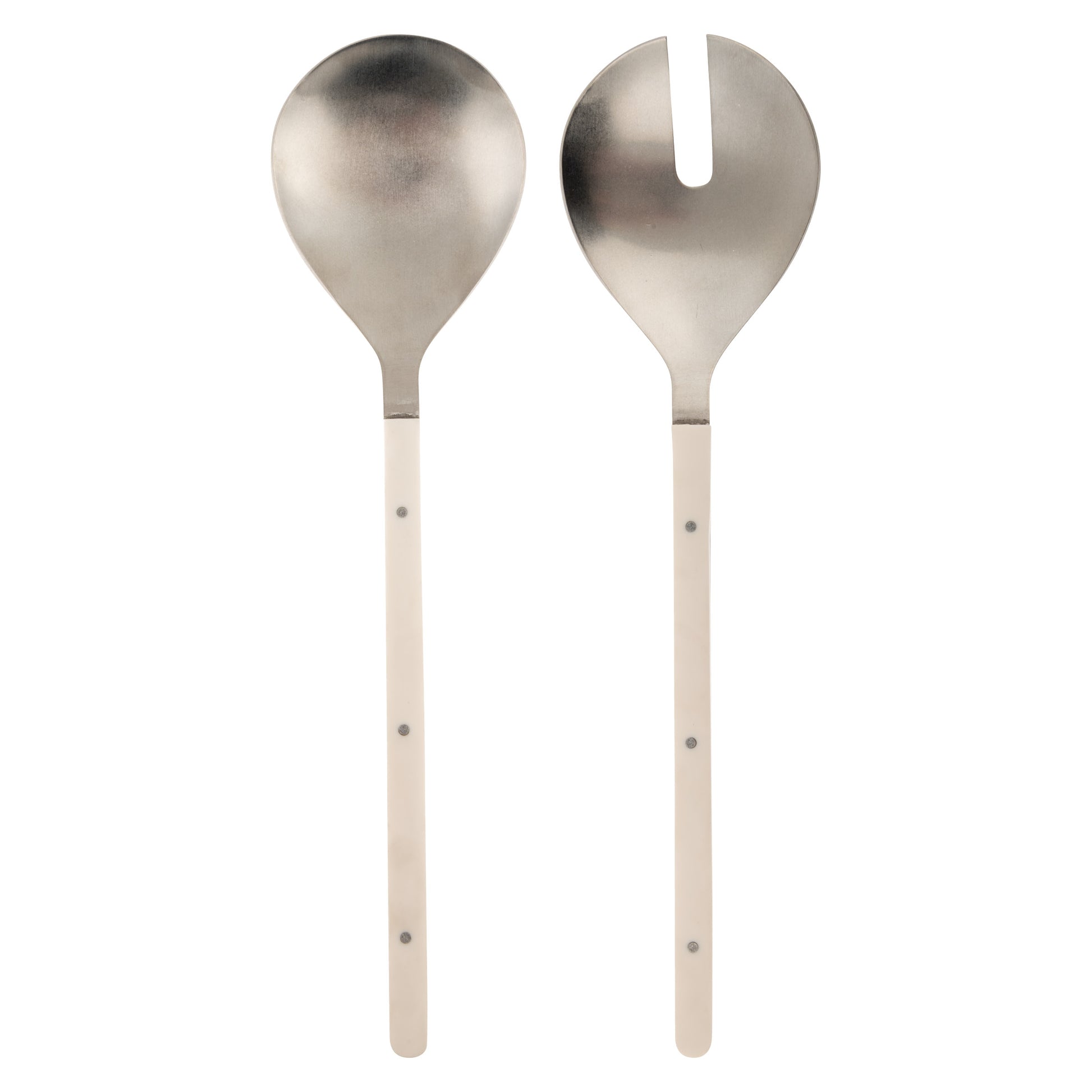 Ivory Resin Salad Servers two set view. 