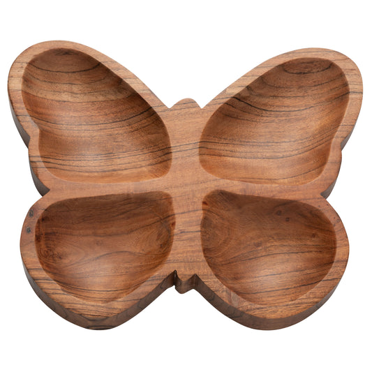 Butterfly Wood Shaped Serving Bowl