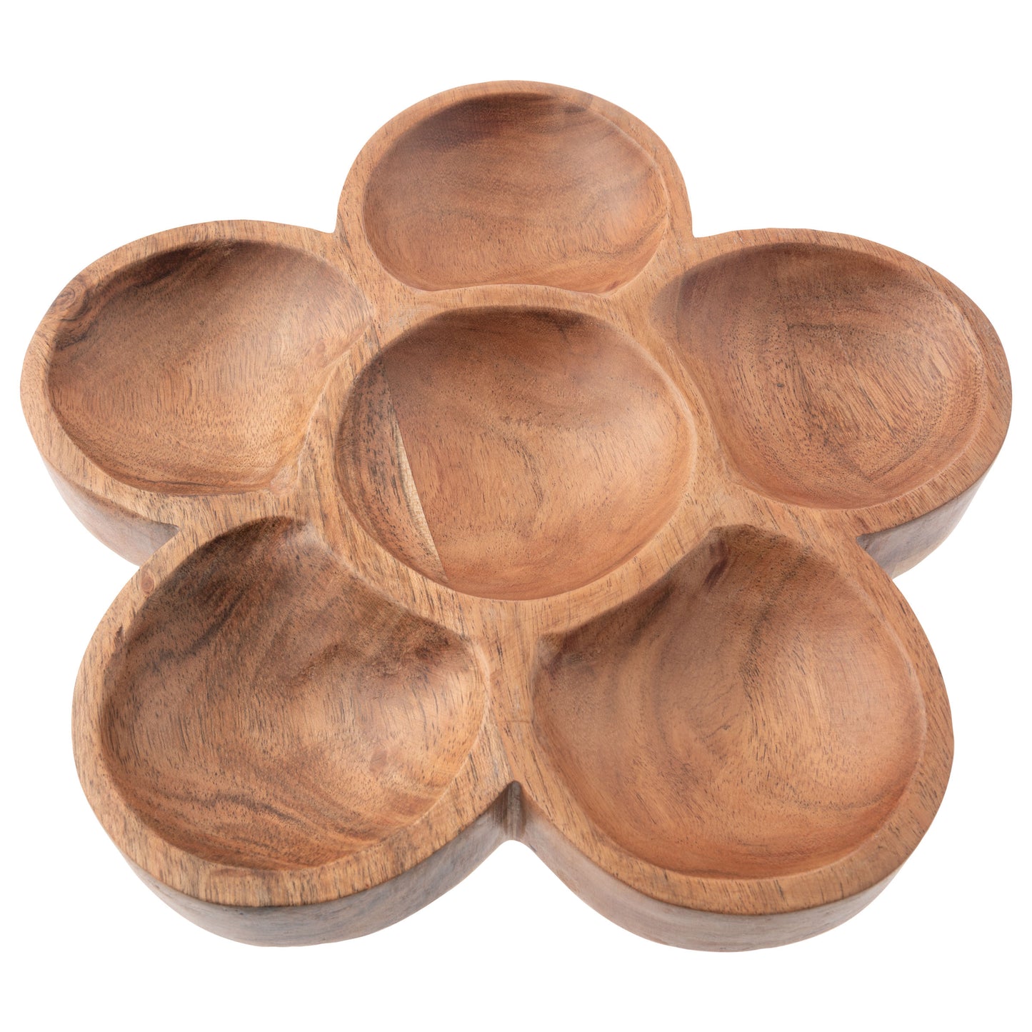 Flower Wood Shaped Serving Bowl