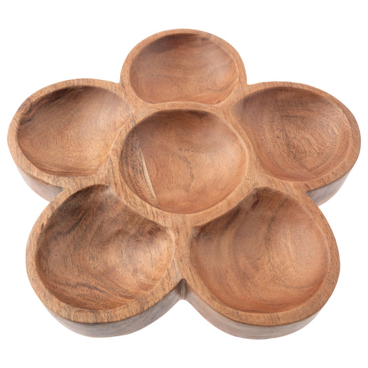 Flower Wood Shaped Serving Bowl