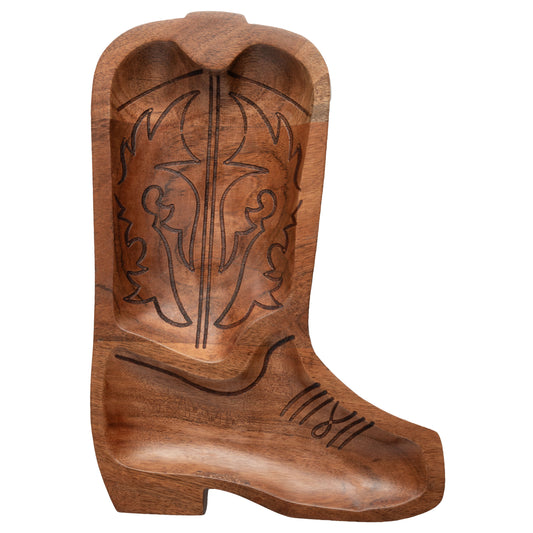Boot Wood Shaped Serving Bowl