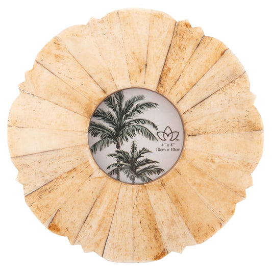 Round Tawny Natural Bone Picture Frame