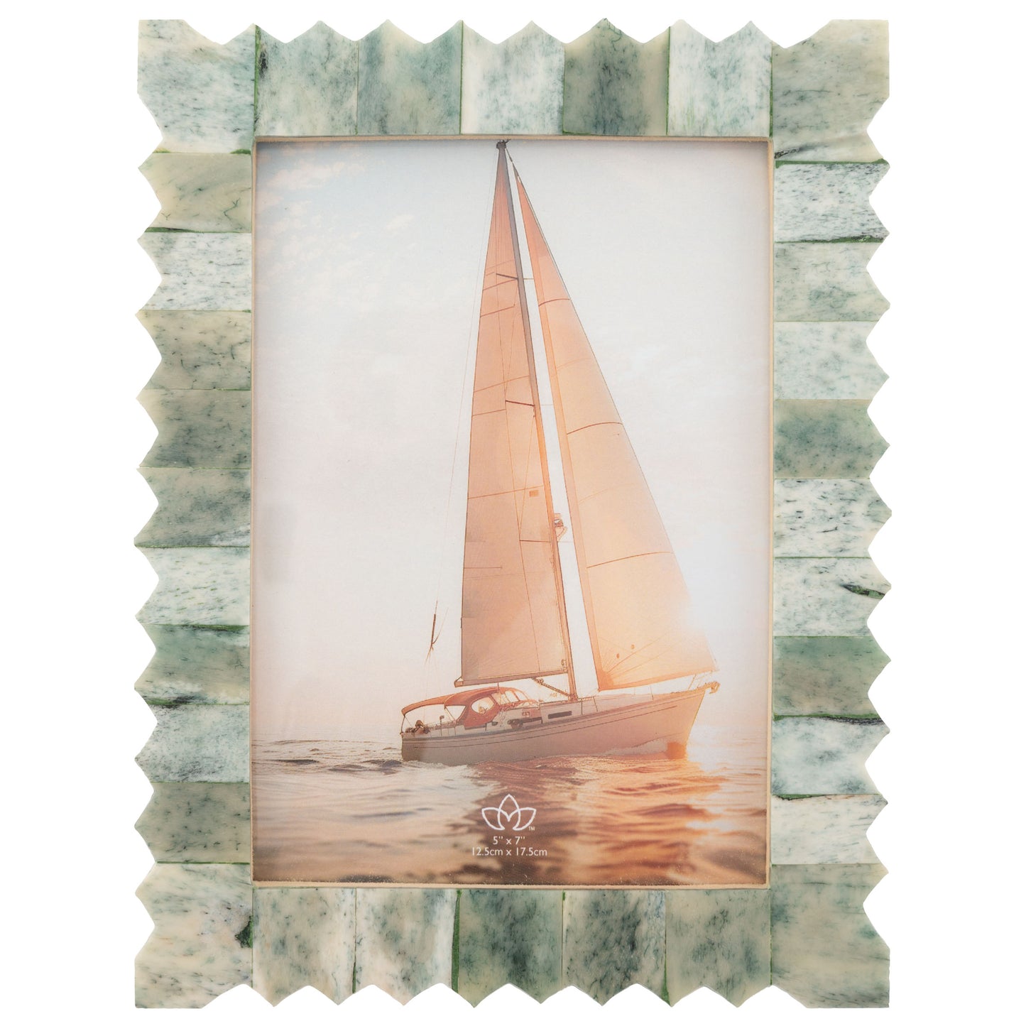 Carved Edge Rectangle Natural Bone Picture Frame