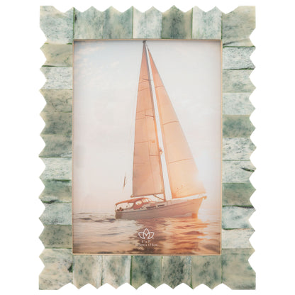Carved Edge Rectangle Natural Bone Picture Frame