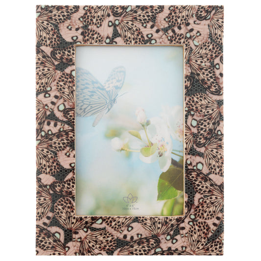 Butterfly Pink Rectangle Resin Picture Frame